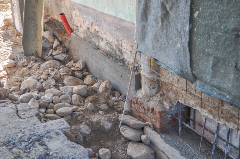 Foundation Repair in Progress